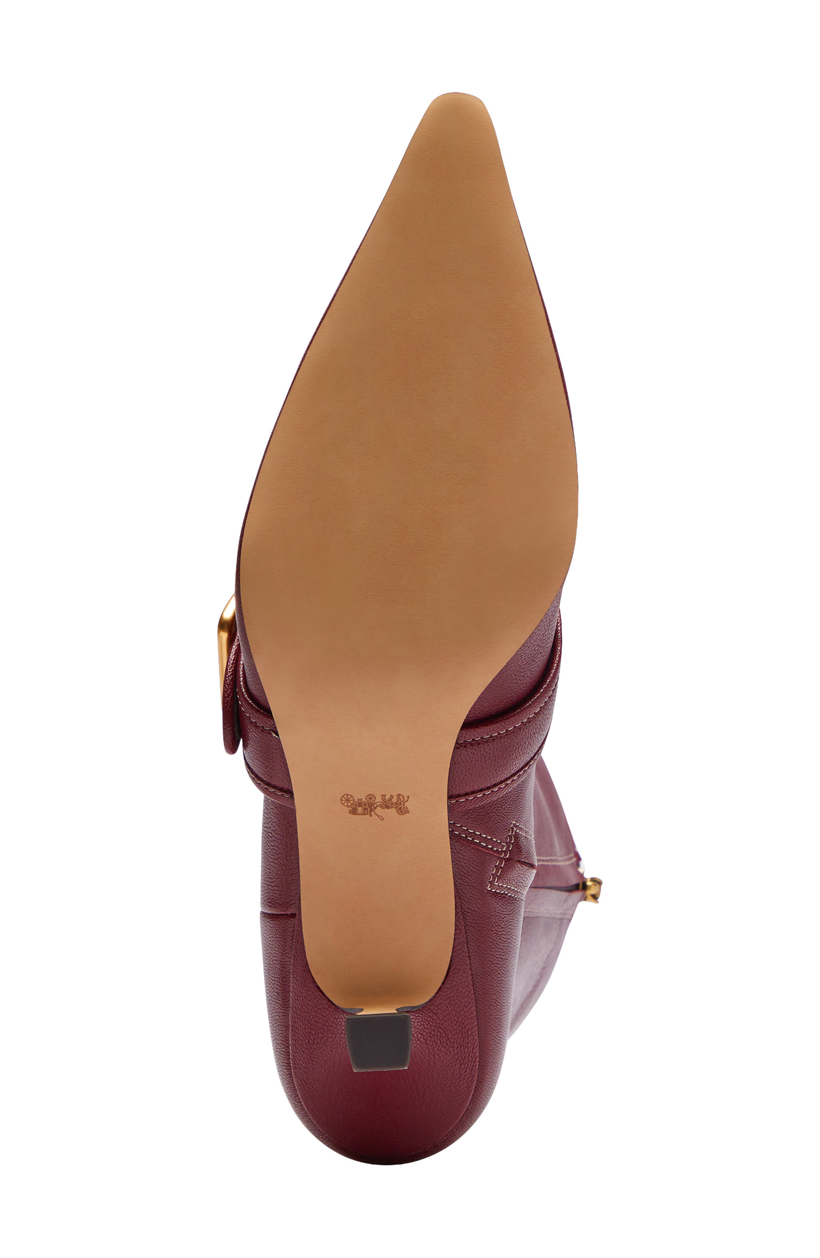Margot Leather Boot, Alternate, color, DARK CHERRY