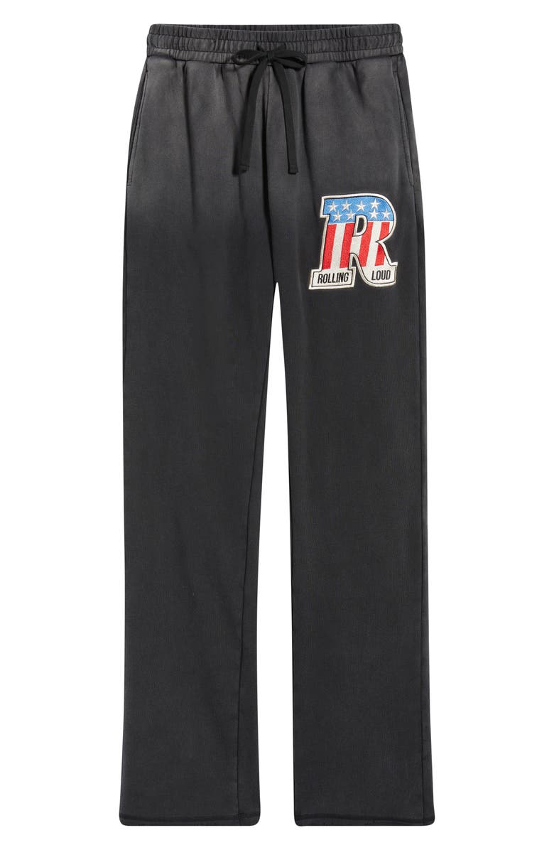 Rolling Loud Starting Line Cotton Baggy Sweatpants, Alternate, color, Black