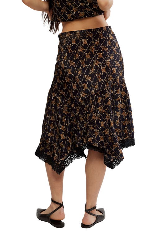 Free People Bali Sweet Escape Asymmetric Hem Skirt In Black