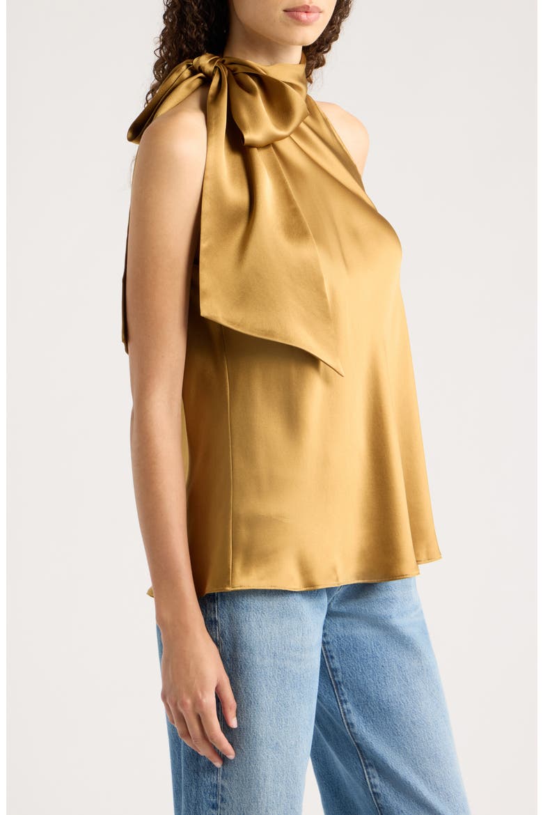 Ribbon Halter Top, Alternate, color, DARK GOLD