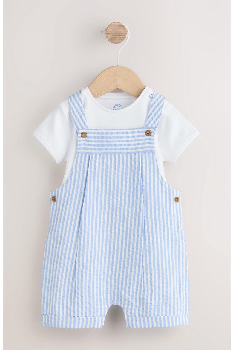Seersucker Romper & Bodysuit Set, Alternate, color, BLUE