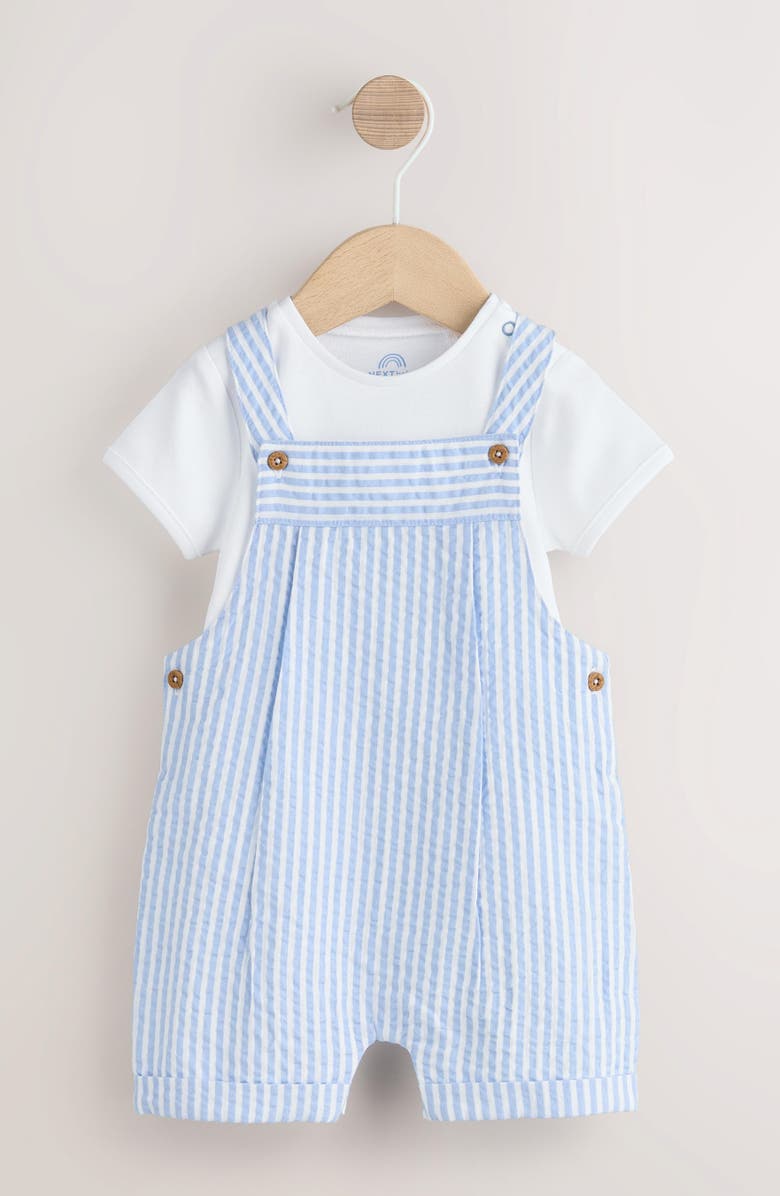 NEXT Seersucker Romper & Bodysuit Set, Alternate, color, Blue