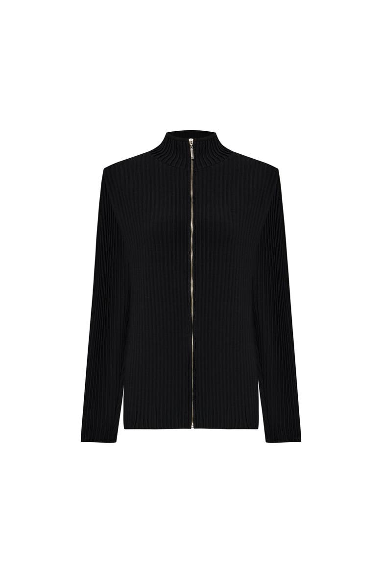 Knit Cardigan With Zip Detail, Main, color, BLACK