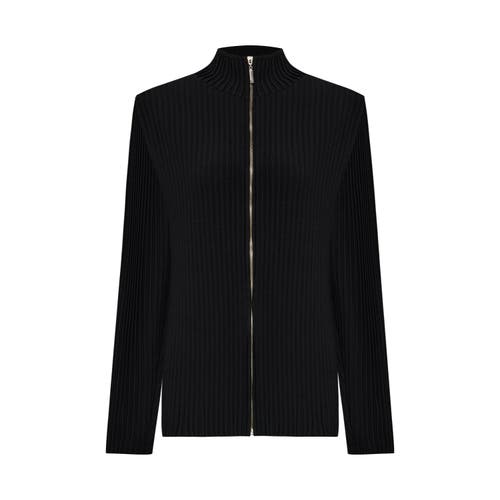 Pcfg Knit Cardigan With Zip Detail In Black