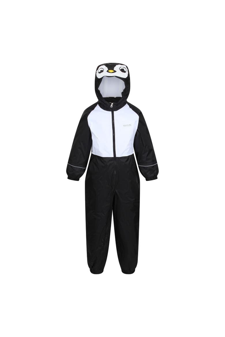 Childrens/kids Mudplay Iii Penguin Waterproof Puddle Suit, Main, color, Black