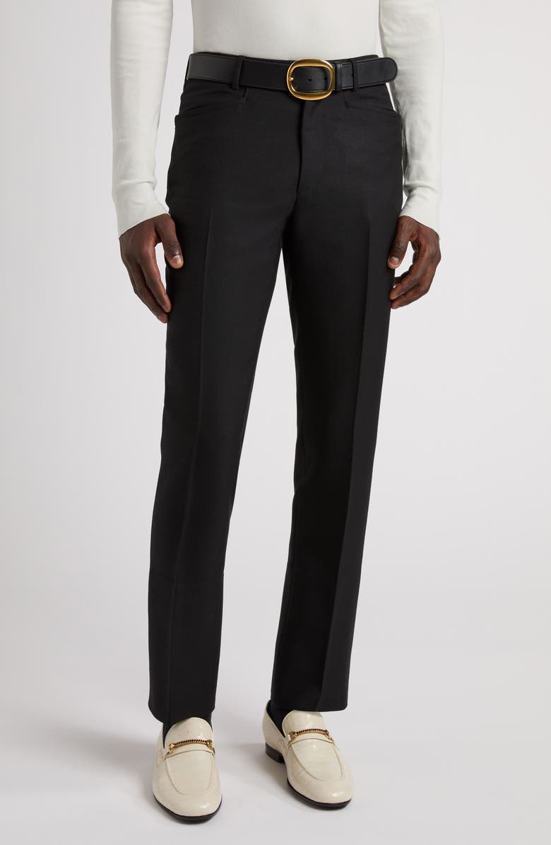 TOM FORD Dyllan Wool Blend Slim Fit Pants, Main, color, Lb999 Black