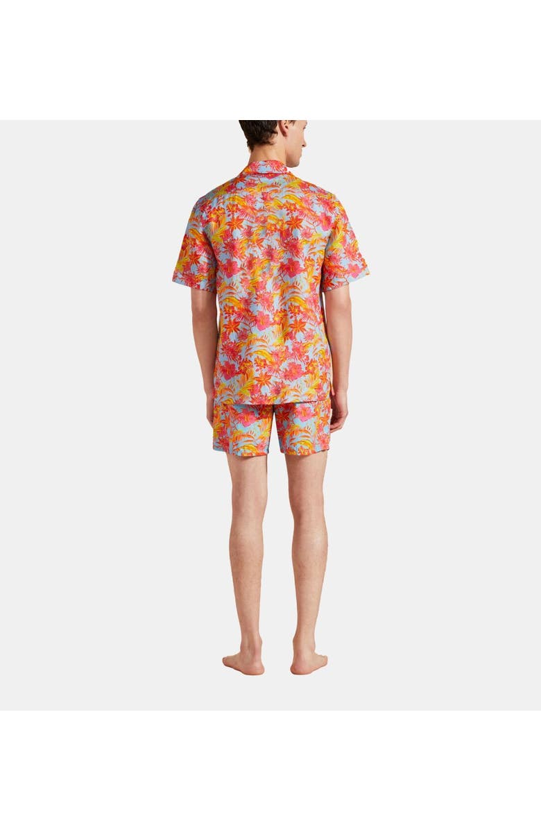 Vilebrequin Men's Bowling Linen Tahiti Flowers Shirt, Alternate, color,