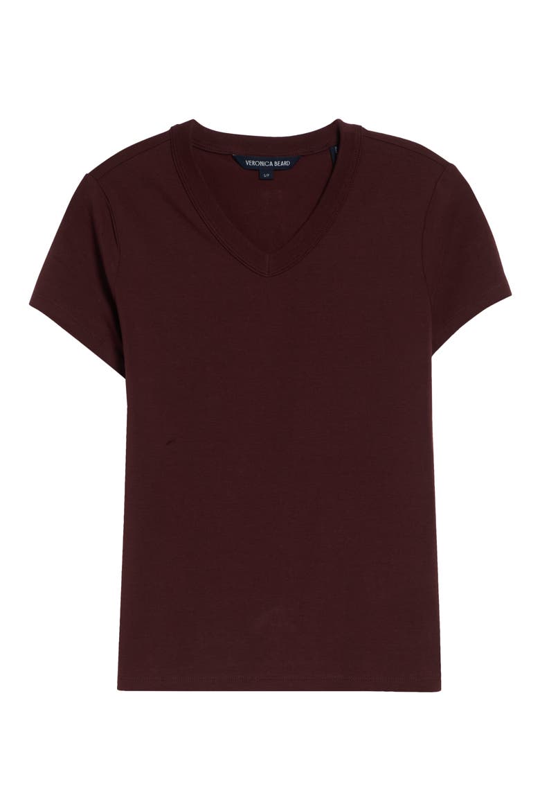 Devin Short Sleeve V-Neck Tee, Alternate, color, RAISIN