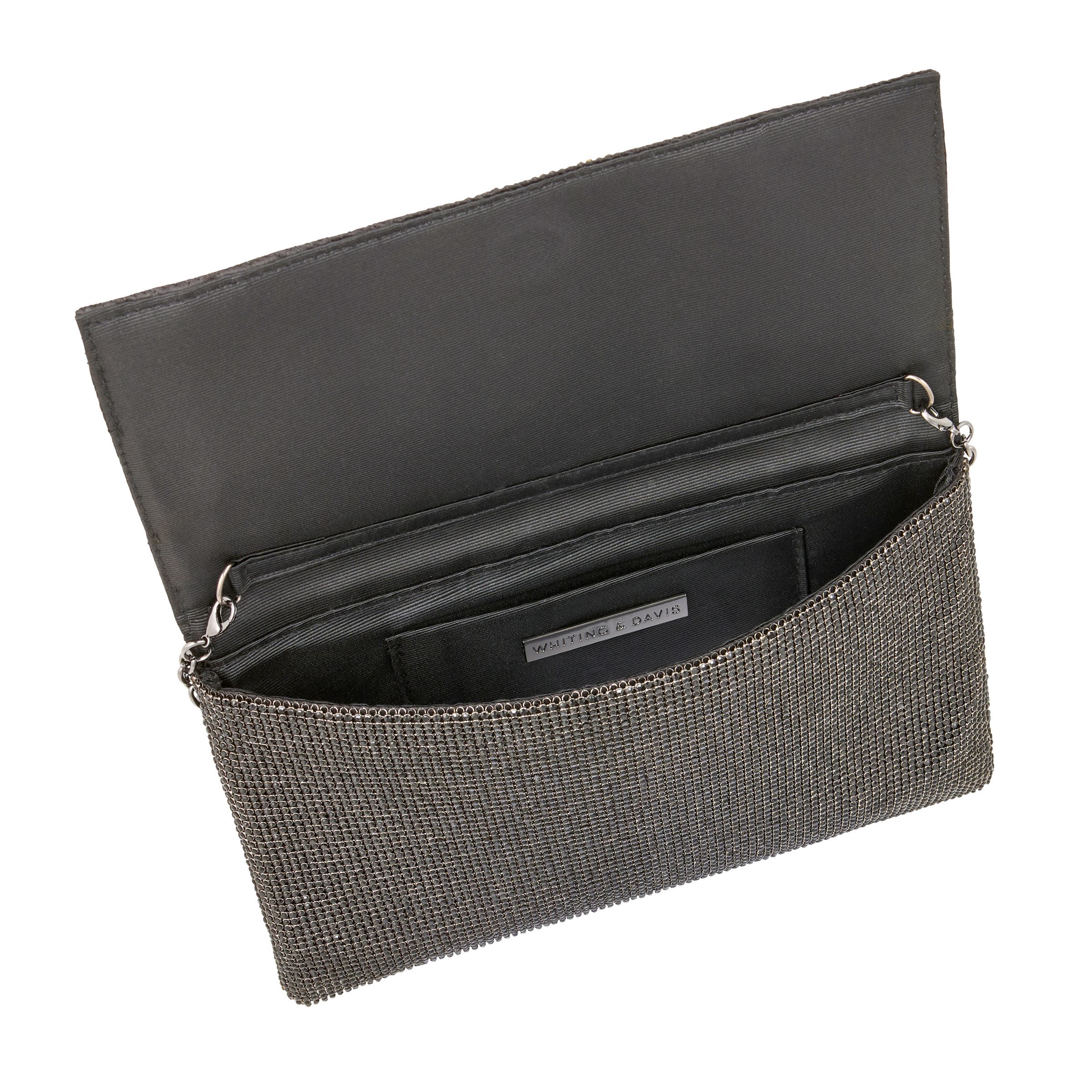 Whiting & Davis Gemma Crystal Clutch, Alternate, color, Black