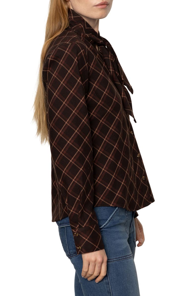 Sanctuary Autumn Plaid Button-Up Shirt, Alternate, color, Cocoa Plaid