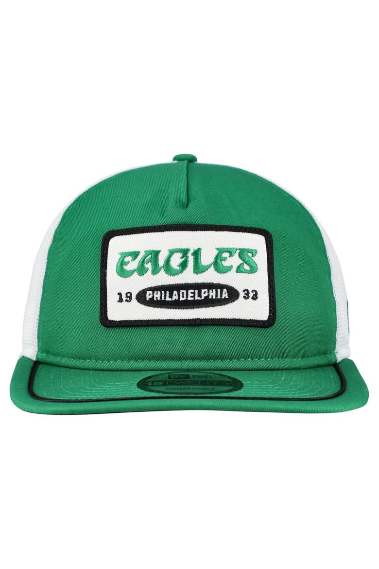 Men's New Era Kelly Green/White Philadelphia Eagles Patch 19TWENTY Adjustable Hat, Alternate, color, Kelly Green