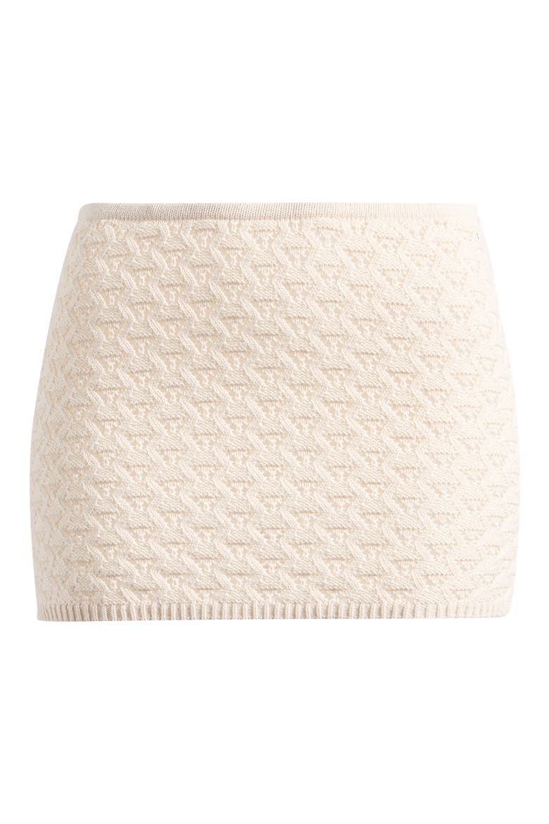 Phoebe Open Stitch Cover-Up Miniskirt, Alternate, color, IVORY