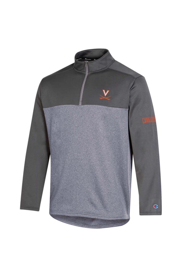 Men's Champion Navy Virginia Cavaliers Gameday Quarter-Zip Jacket, Alternate, color, Charcoal