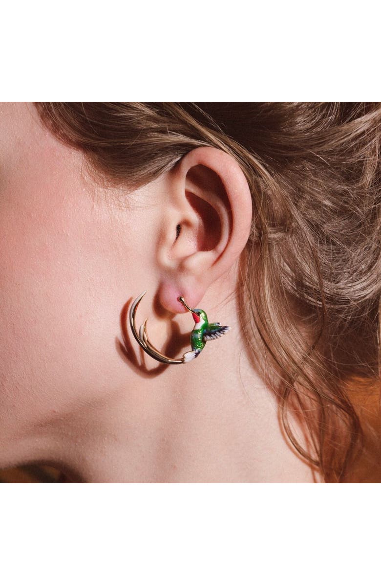 Bill Skinner Studio Hummingbird Hoops, Alternate, color, Hummingbird