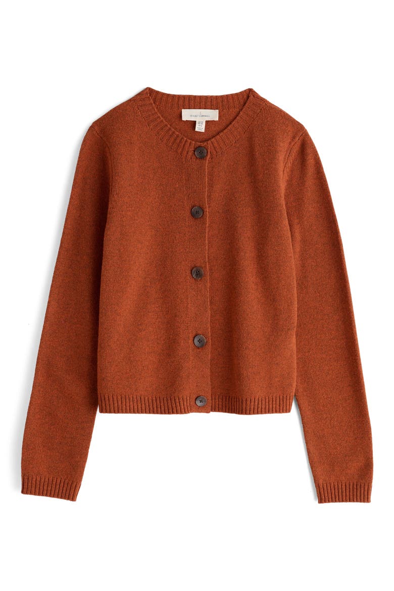 Tern Tide Merino Wool Blend Cardigan, Alternate, color, KNIT MELANGE RUSTED