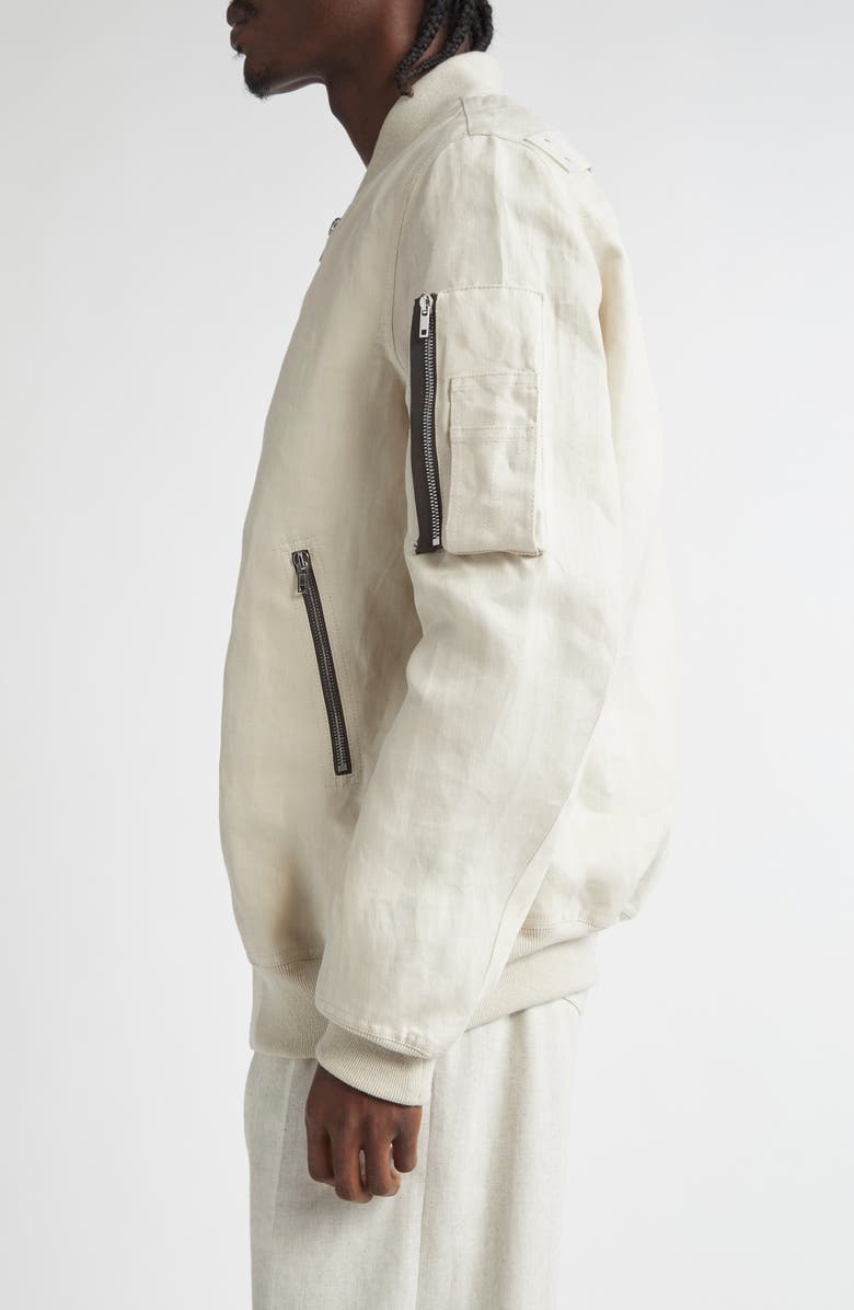 Rick Owens Hollywood Classic Linen Twill Flight Jacket, Alternate, color, 