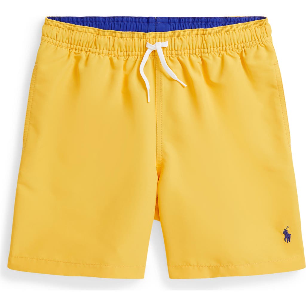 Polo Ralph Lauren Kids' Print Swim Trunks In Yellow