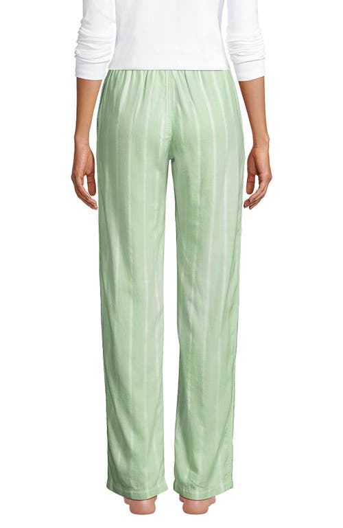 Lands' End Print Flannel Pajama Pants In Green