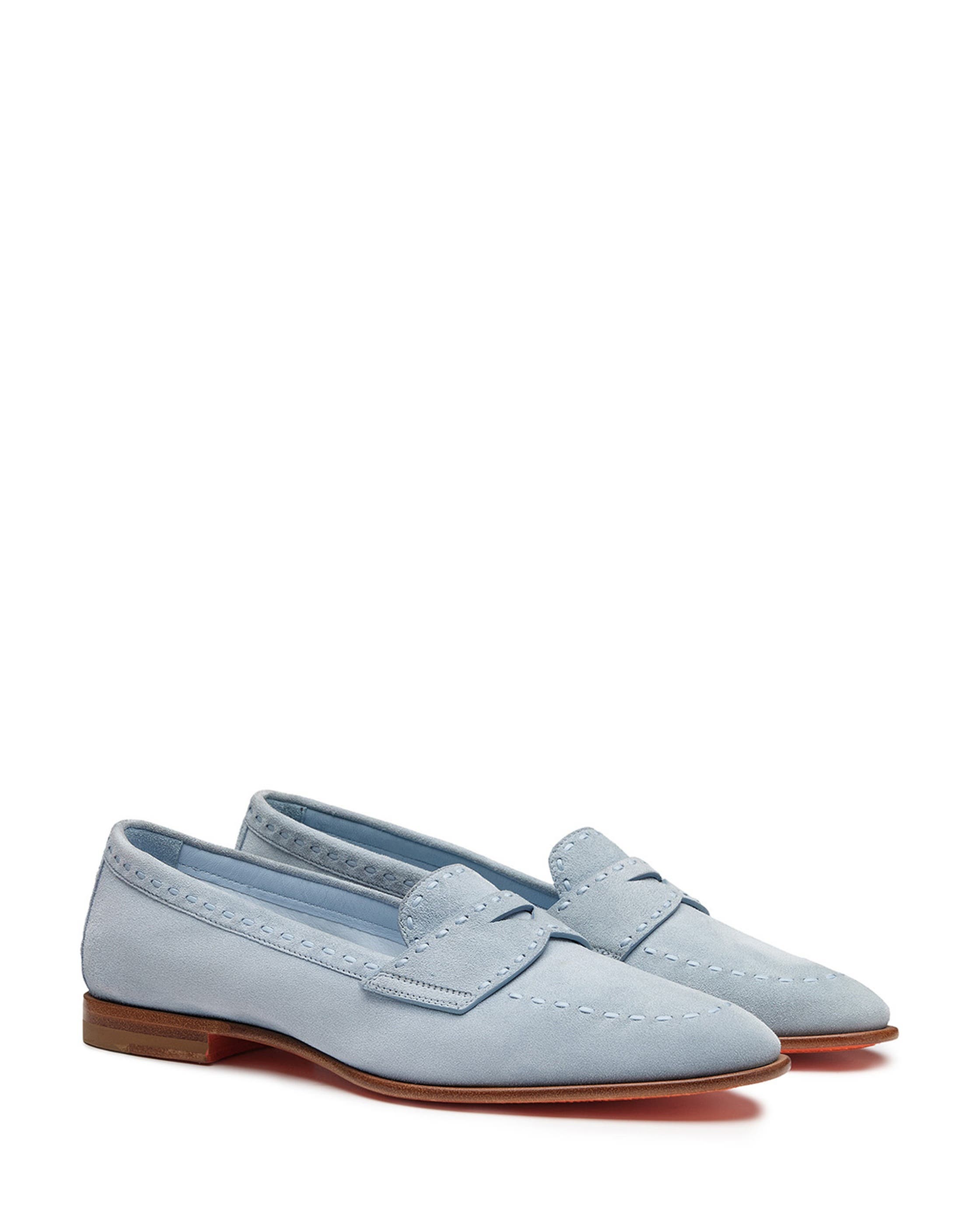 Women's Suede Penny Loafer, Alternate, color, Blue