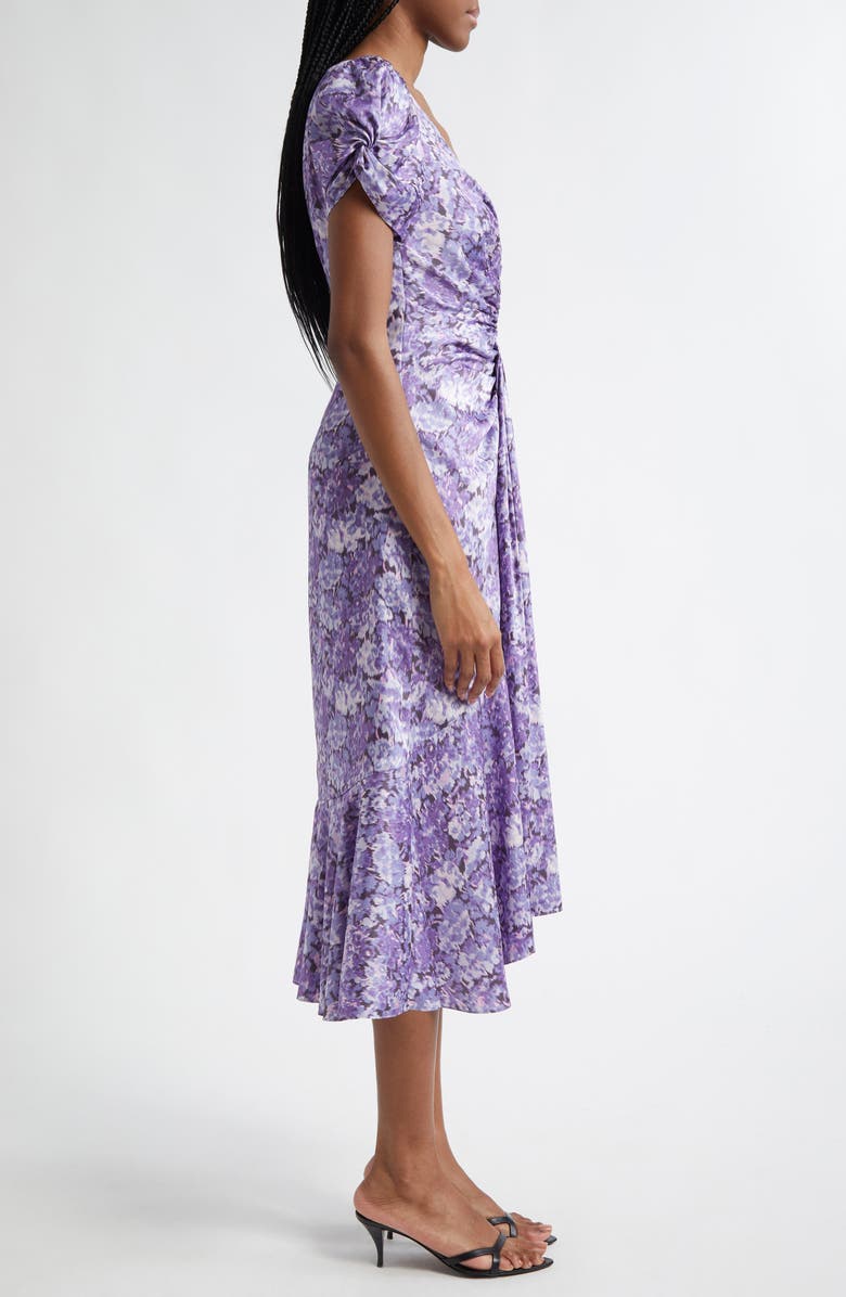 Cinq à Sept Hydrangea Center Ruched Midi Dress, Alternate, color, 