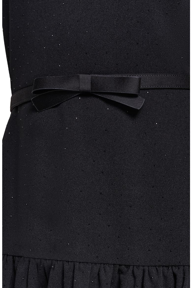Heatset Ruffle Hem Crepe Dress, Alternate, color, BLACK