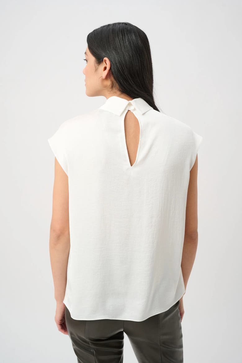 Recycled Satin Turtleneck Top, Alternate, color, Winter White
