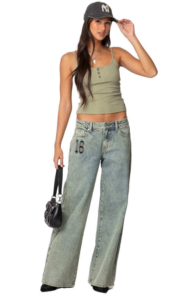 EDIKTED Henley Crop Camisole, Alternate, color, 