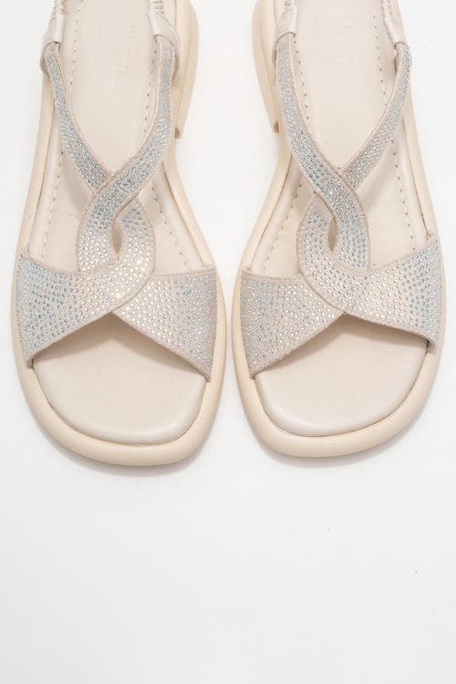 Forever & Always Shoes Sieglinde Embellished Leather Sandal In Neutral
