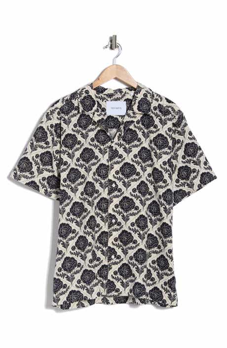 Les Deux Lesley Flower Tile Organic Cotton Camp Shirt