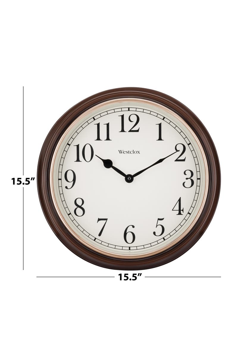 Westclox 15.5-Inch Woodgrain Wall Clock, Alternate, color, Brown