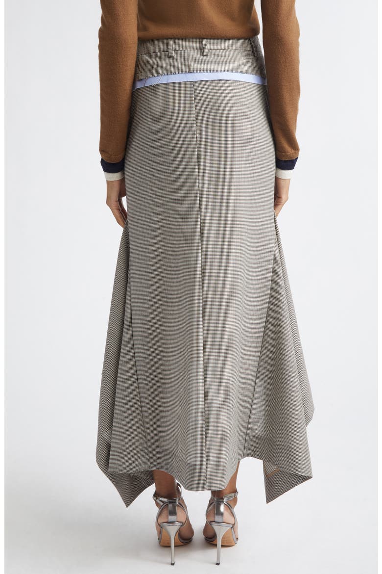 Check Deconstructed Waistband Skirt, Alternate, color, BROWN MULTI