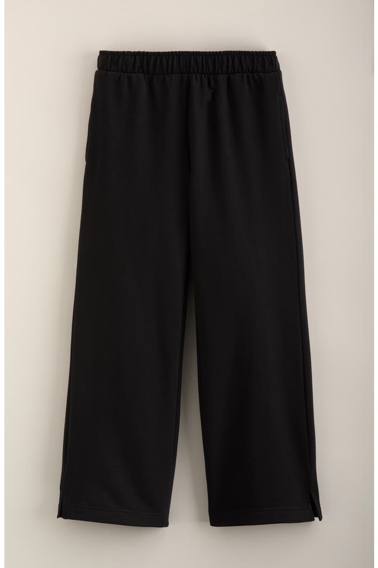 Kids' Cozy Fleece Wide Leg Pants, Main, color, BLACK