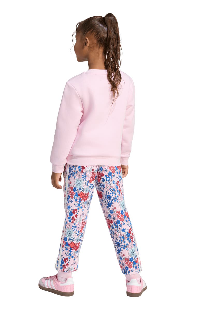 adidas Kids' Embroidered Cotton Blend Sweatshirt & Sweatpants Set, Alternate, color, Clear Pink