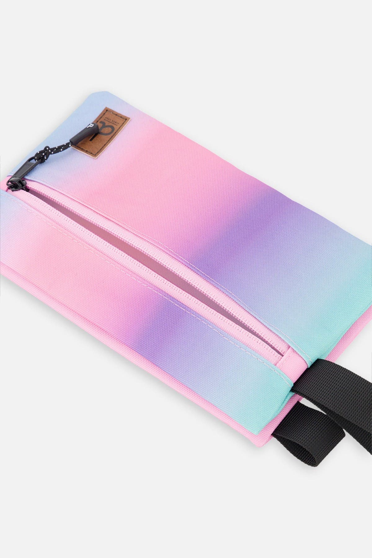 Deux par Deux Gradient Double-Compartment Pencil Case, Alternate, color, Blue And Mauve Gradient