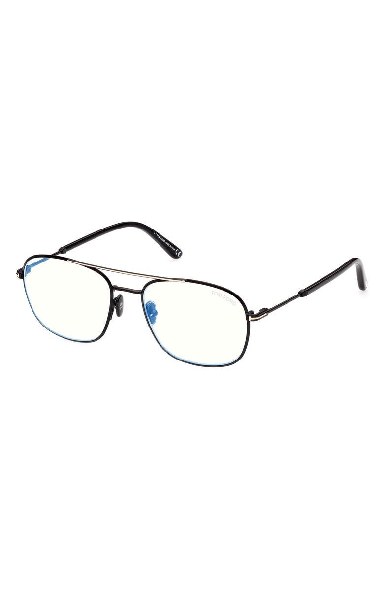 TOM FORD 54mm Round Blue Light Blocking Glasses, Alternate, color, 
