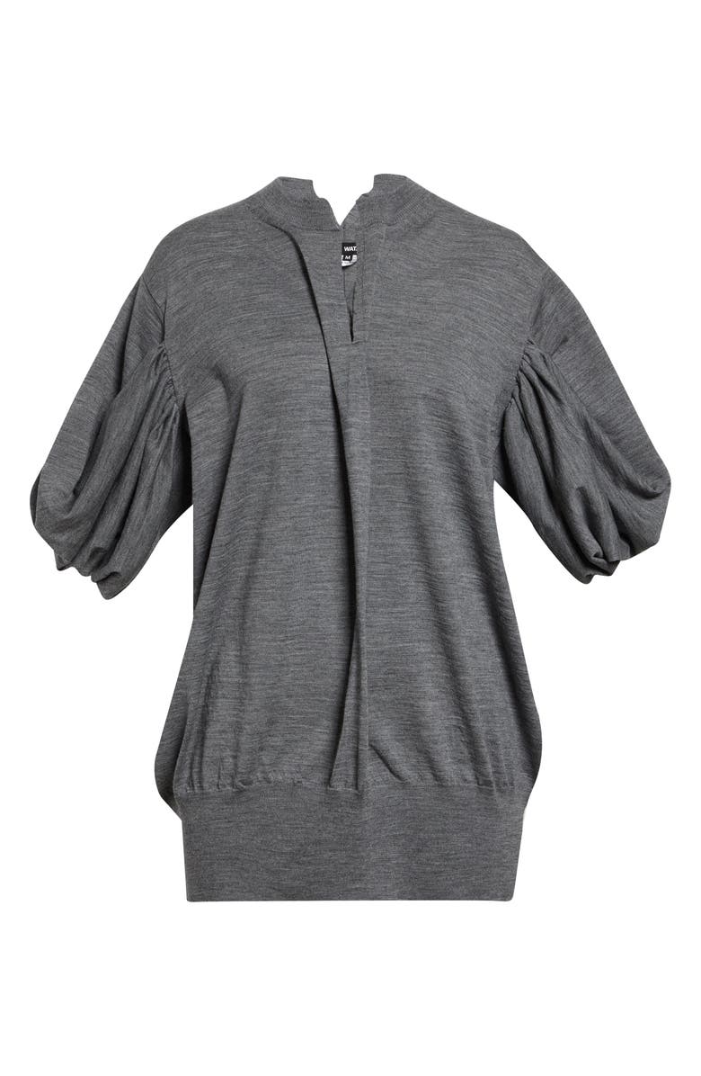 Junya Watanabe Fine Gauge Worsted Wool Jersey Sweater, Main, color, Top Gray