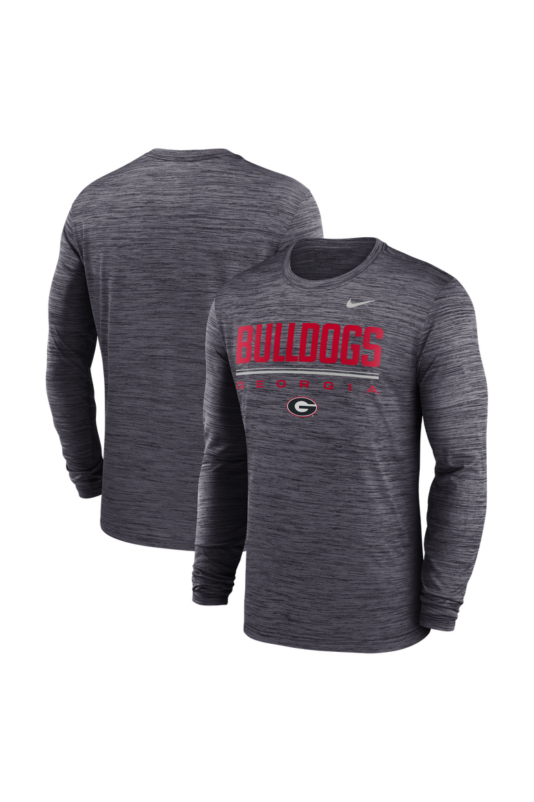 Men's Nike Black Georgia Bulldogs Sideline Velocity Dri-FIT Long Sleeve T-Shirt, Main, color, Black