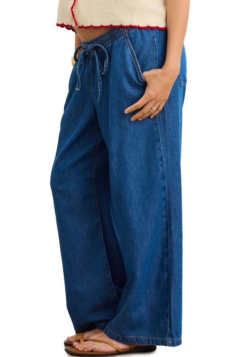HATCH The Drapey Denim Wide Leg Pant, Alternate, color, True Indigo