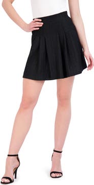 Ookie & Lala Pleated Tweed Knit Miniskirt