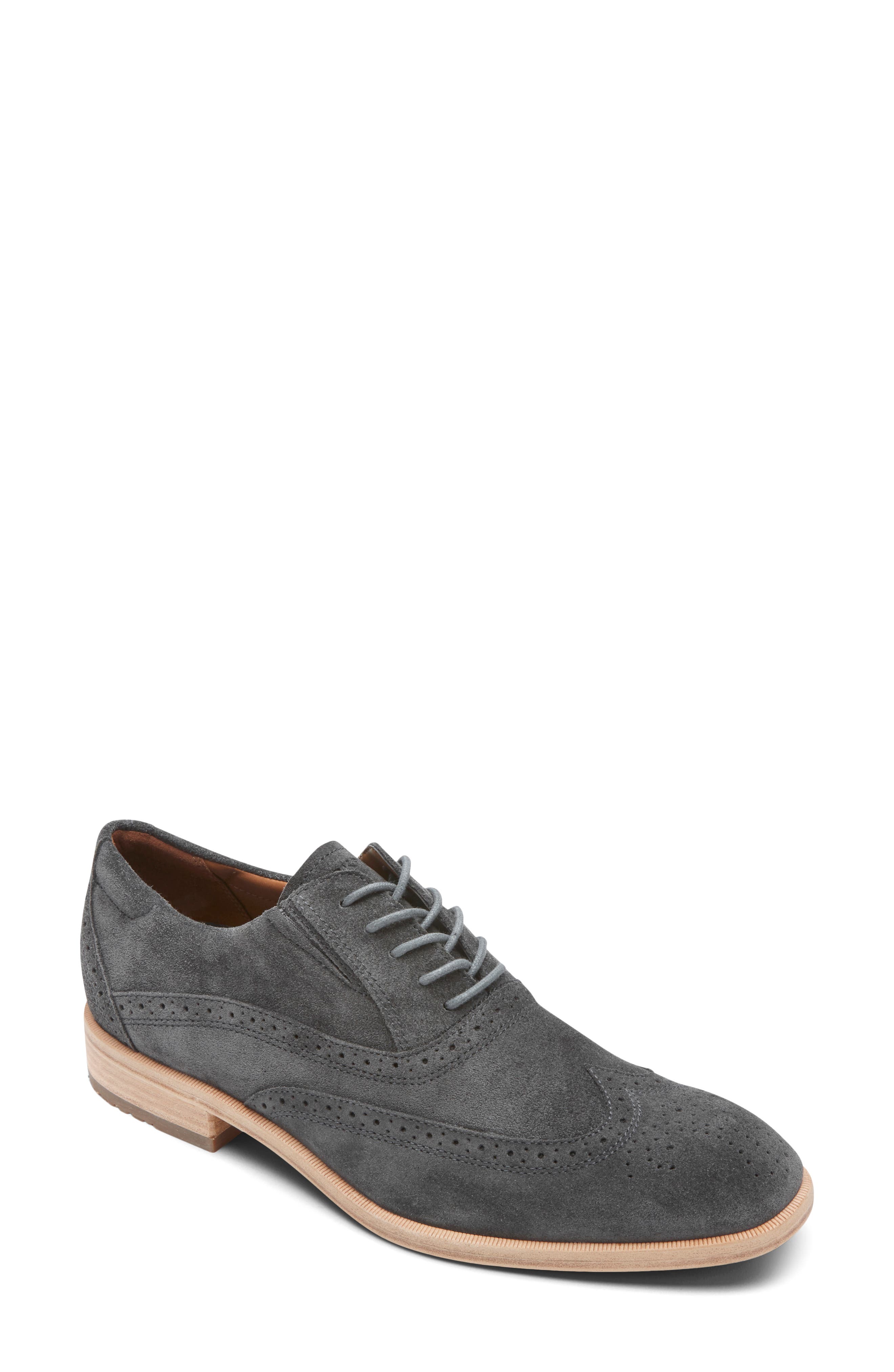 Total Motion Office Wingtip, Main, color, GREY SUEDE