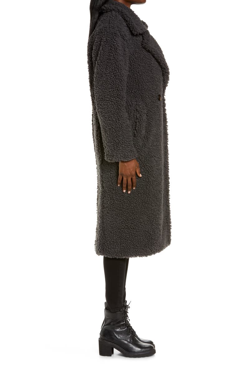 Gertrude Double Breasted Teddy Coat, Alternate, color, IKBL