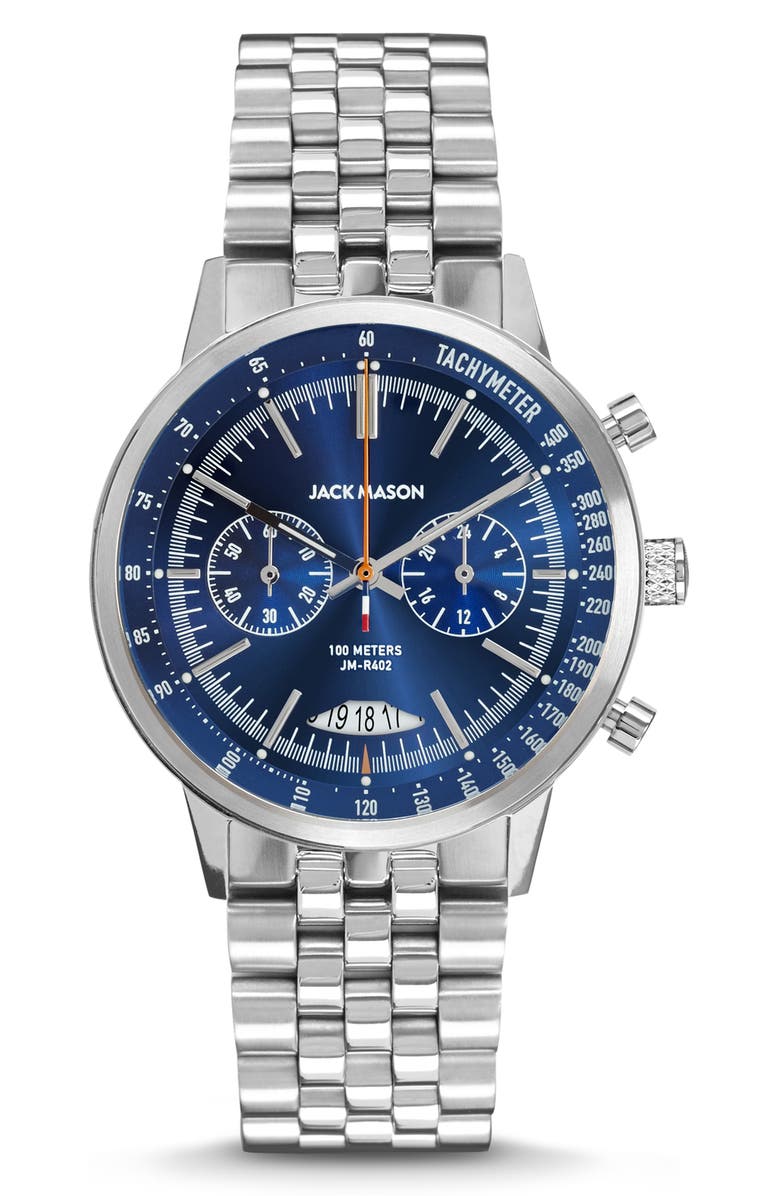 Jack Mason Racing Chronograph Bracelet Watch, 40mm, Main, color,