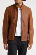 Schott NYC Café Racer Lightweight Oiled Cowhide Leather Jacket