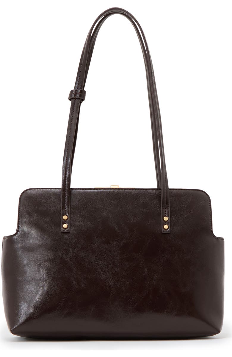 Reiss Cecily Faux Leather Frame Shoulder Bag, Main, color, Burgundy