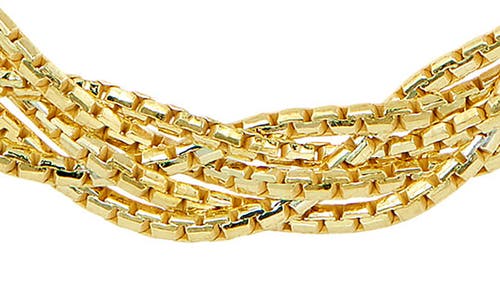 Savvy Cie Jewels Woven Chain Necklace In Gold