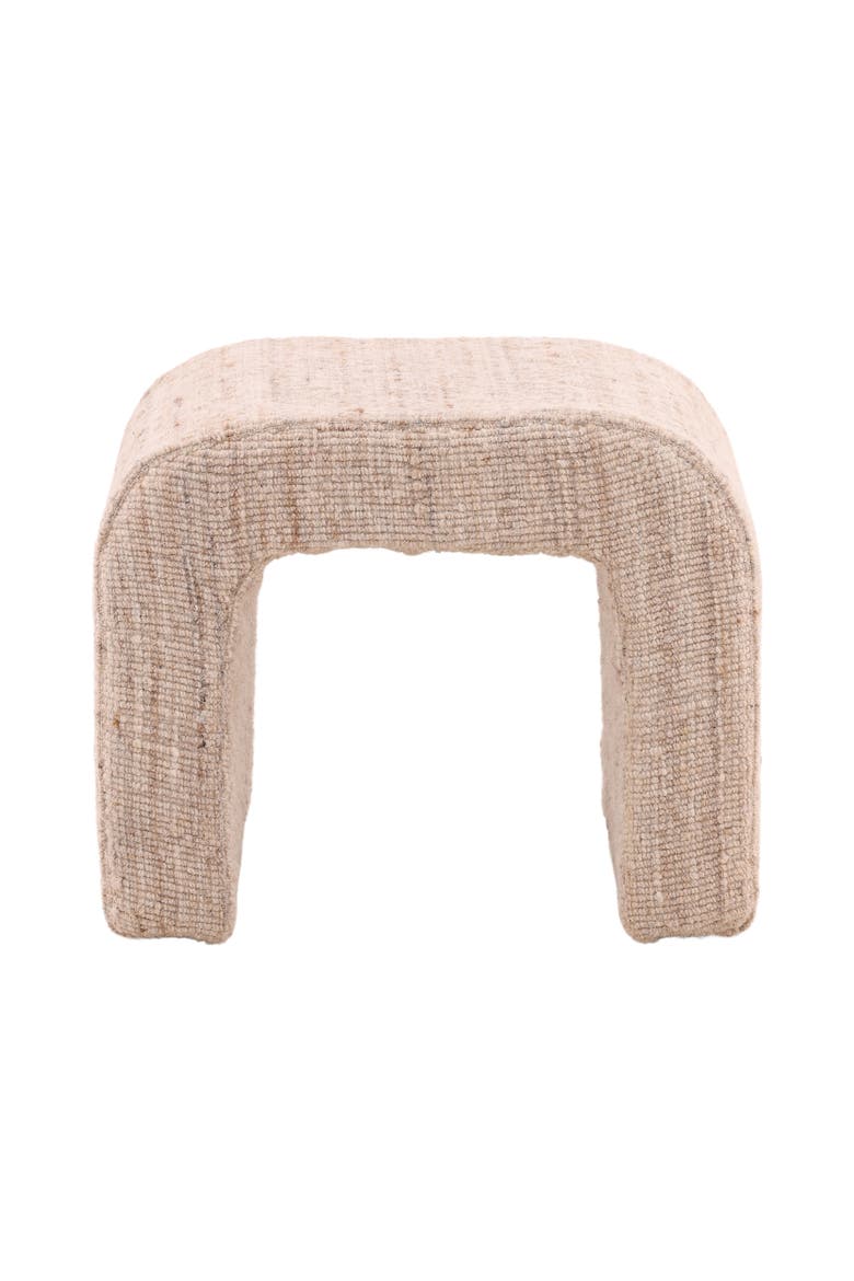 Yara Handwoven Wool Accent Stool, Alternate, color, Beige