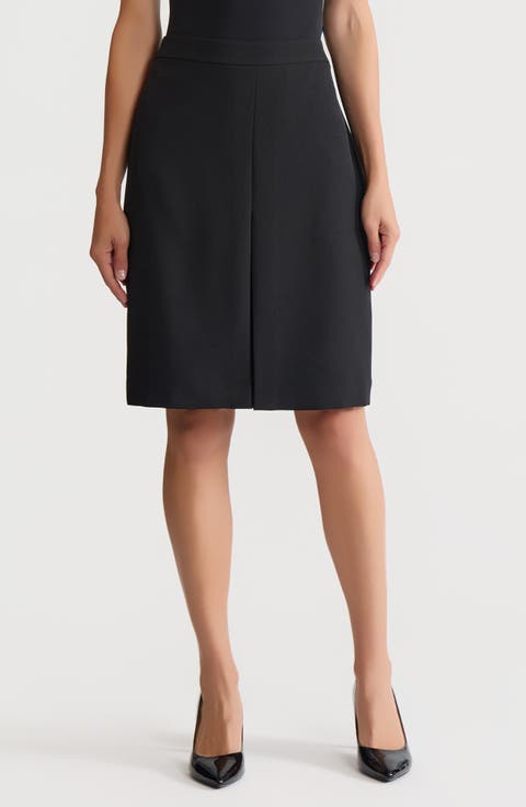 Pleat Front Pencil Skirt