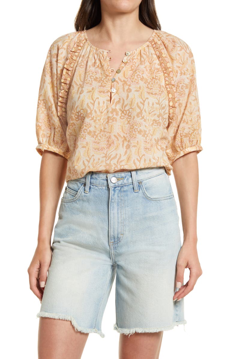 Cleobella Raimi Floral Raglan Organic Cotton Blouse, Main, color,