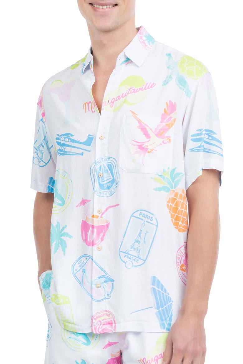 Margaritaville by Kenny Flowers - The Changes in Latitude - Short Sleeve Shirt, Alternate, color, White