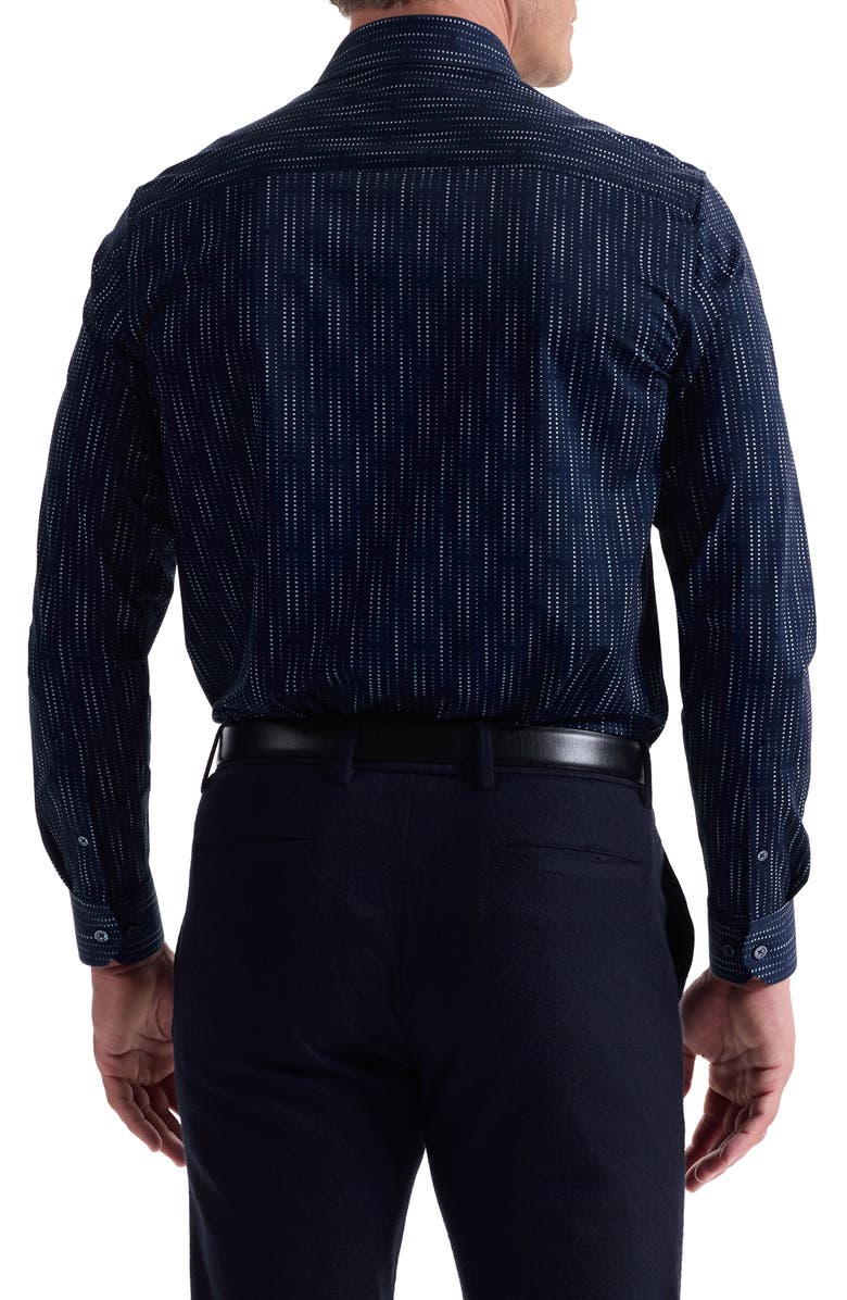 Bugatchi Jimmy OoohCotton<sup>®</sup> Dot Button-Up Shirt, Alternate, color, Navy
